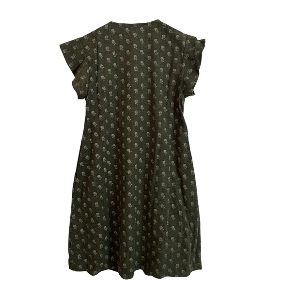 THML Women's SMALL Green Embroidered Floral Artisan Boho Comfy Casual Cap Dress - Picture 5 of 5